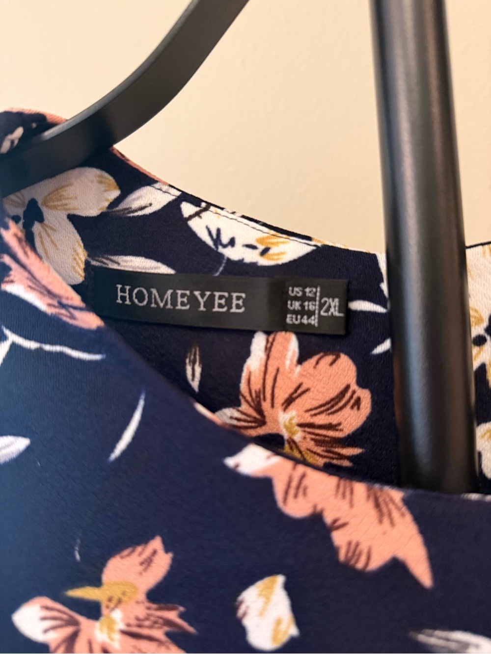 Navy Sleeveless Floral Midi Dress with Lace Waist - Picture 9 of 11